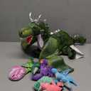 7Pcs Giant Green Dragon Plush Toy Set, 21.7" Big Mother Dragon Stuffed Animal with 4 Babies & 2 Eggs, Stuffed Dinosaurs for Kids Boys Girls, Cute Soft Plushies Gift for Birthday Christmas