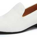 UUBARIS Mens Dress Loafers Tuxedo Suit Slip on Shoes (9, White)