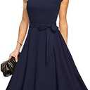 DRESSTELLS Women's Cocktail Dresses, Formal Wedding Guest Modest Church Vintage Holiday Party Evening Dress XL