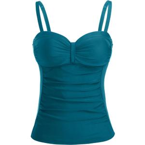 Women's Underwire Tummy Control Swimsuit Top with Push Up - No Bottom Included (X-Large, Teal)