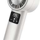 Duttek Portable Handheld Fan, Speed(1-199) Adjustable, High Speed(11000RPM), Rechargeable Personal Fan with Digital Display, Gifts for Women Men Travel, Camping, Outdoor (White), Small