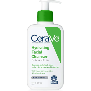 CeraVe Hydrating Facial Cleanser, Moisturizing Face Wash For Dry Skin, Hyaluronic Acid + Ceramides + Glycerin, Hydrating Cleanser For Normal To Dry Skin, National Eczema Association Certified