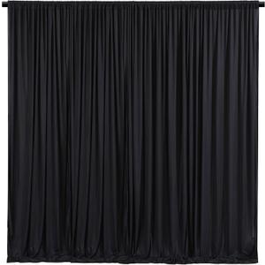 Wish Care Black Backdrop Curtain 4 Panels - Wrinkle-Free Polyester Photography Drapes for Wedding & Party - 16 X 10FT
