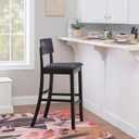 Linon Home Dcor FBA_ Torino Collection Contemporary Bar Stool, 17"W x 20"D x 43"H, Black, Bar Height