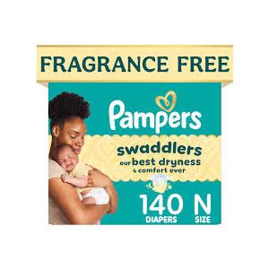 Pampers Swaddlers Diapers, Size 0 (up to 10 lbs), 140 Count, Absorbent, Keeps Baby Dry and Comfortable, Skin Safe Disposable Baby Diaper 