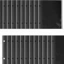 24 Pieces Black Flip Folio Marching Band Music Files Holder Flip Folder Pages Sheet 7.5 x 6.3 Inches PVC Waterproof Window Pages Musical Flip Folder with 2 Holes for Music Files
