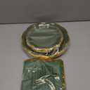 Sage Green Birthday Decorations, 100 Pcs Gradient Scalloped Plates and Napkins Set, Sage Green Paper Plate with Gold Edge for Wedding Baby Shower Bridal shower Birthday Party