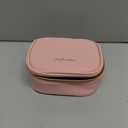 Mini Makeup Bag with Led Mirror, Small Travel Make up Bag 3 Light Modes Adjustable Brightness, for Women Organizer Cosmetic Bag, Portable Travel Train Toiletry Bag, for Pool Parties Work Touch-Ups (Pink)