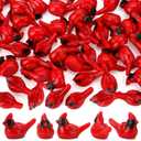 60 Pcs Mini Resin Red Cardinal Bird Tiny Animals Figurines to Hide Miniature Plastic Cardinal for Crafts Party Cake Topper Garden Lawn Dollhouse Micro Landscape Fairy Home Decor Tree Ornaments