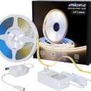 MIWISE COB LED Strip Light 20ft/6.1m,CRI 90+ Natural White 4000K High Lumen Dimmable Super Bright Flexible DC24V LED Tape Light with Controller/Dimmer,for Cabinet Home Office DIY Lighting Projects