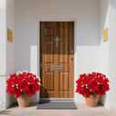 14'' Poinsettias Artificial Christmas Flowers for Outdoors,12 Bundles Mixed Fake Red Silk Flowers Faux Plastic Plants UV Resistant for Home Garden Porch Patio Outdoor Indoor Decor