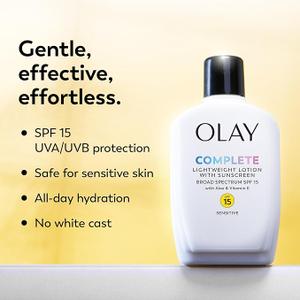 Olay Complete Lotion Moisturizer with SPF 15 Sensitive, 6.0 oz each,