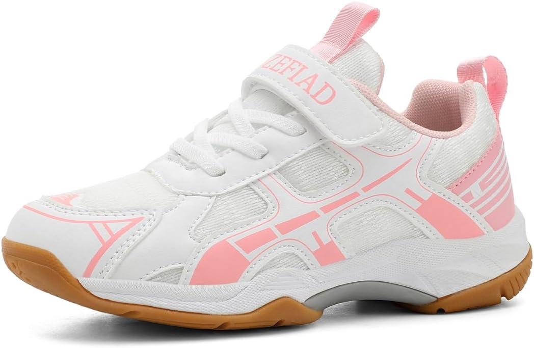 Boys Girls Badminton Shoes Kids Court Tennis Shoes Pickleball Racket Sneakers for Child Comfort Non Marking Anti-Slip Sport Squash Shoes (Little Kids/Big Kids)