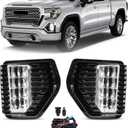 Fog Lights - LED Fog Lamps Assembly Compatible with 2019 2020 2021 2022 GMC Sierra 1500 - Front Bumper Driving Fog Light Replacement for 23243505, 23243506, 23243489, and 23243488 with Wires & Switch