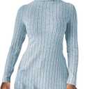 Women's Oversized Turtleneck Sweaters Fall Long Sleeve Ribbed Long Tunic Sweater Lightweight Knit Tops Loungewear, XL, 3 Packs
