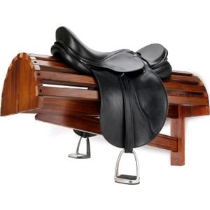 Wall-Mounted Wood Saddle Rack Space-Saving Design with Reinforced Crossbars, Non-Abrasive Surface, Heavy-Duty Storage for Tack Room Organization, 23.6"x11.9"x13.3"