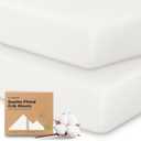 KeaBabies 2-Pack Organic Crib Sheets for Boys, Girls - 52x28 Fitted Crib Mattress Sheet Neutral, Breathable Jersey Cotton Cover for Baby Bed, Toddler Mattress, Soft & Cute Prints (Soft White)