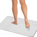 MICRODRY Drystone Absorbent Made with Real Stone for Super Fast Drying, Lightweight and Shock Resistant 18 x 23 Bath Mat, White