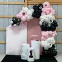 Halloween Balloons Arch Kit Pink and Black Balloons Garland with Ghost Foil Balloon 18 Inch Striped Balloon for Girls Night Pink Halloween Boo Spooky One Scary Birthday Baby Shower Party Decor