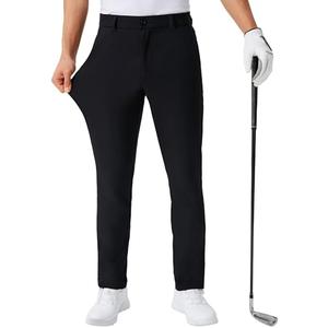 QPNGRP Men's Golf Pants " Inseam Lightweight Stretch Work Dress Pants Black 30Wx34L QPNGRP Men's Golf Pants " Inseam Lightweight Stretch Work Dress Pants Black 30Wx34L
