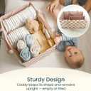 Tiny Twinkle Diaper Caddy Organizer | Foldable Baby Storage Basket with Removable Divider | Waterproof & Mess-Proof Fabric, Portable Nursery Organizer for Newborn Essentials (Sage Checkers)