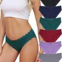 Aijolen Women's Cotton Bikini Underwear Soft Low Waist Panties Cheeky Lace Underpants S-XXL