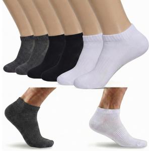6 Pairs Thin Ankle Socks for Men Women Cotton Low Cut Short Athletic Running Socks