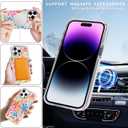 2 x ZHEGAILIAN Case for iPhone 13 Pro,[Compatible with MagSafe] - Pink,Wireless Slim Clear Shockproof Protective Cover for Women GirlGirly Passion Flower