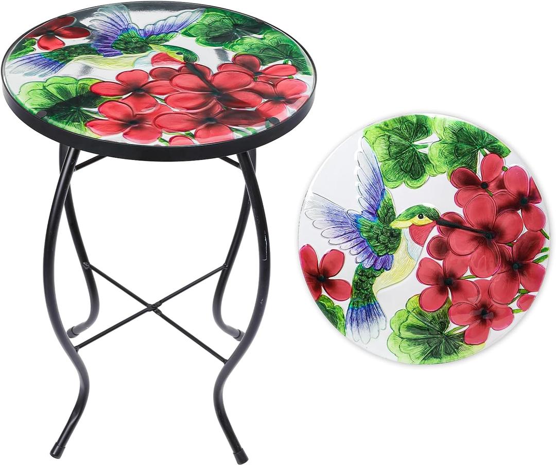 Outdoor Side Table,14" Patio Accent Table Bistro Coffee End Table, Round, 14-inch diameter, 21-inch height