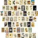 Gersoniel 60 PCS Vintage Collection Postcard Set Retro Style Botanical Butterfly Mushroom Nature and Ephemera Postcards for DIY Card Paper