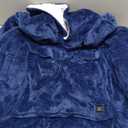 Covfirst Heated Wearable Blanket Hoodie, 3 Heat Settings Oversized USB Heated Hooded Blanket for Adult without Power Bank, Cozy Warm Christmas Heated Hoodie Blanket Sweatshirt with Giant Pocket (Blue)