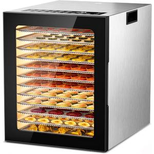 Food Dehydrator for Jerky, 12-Trays Stainless Steel, 850W Electric Dehydrator Machine with 10 Presets, Adjustable Timer, Temperature Control, Digital Food Dryer for Herb, Dog Treats,Meats & Veggies