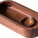 Walnut Wood Oval Ring Jewelry Tray, Mini Hardwood Ring Holder, Jewelry Box Dish