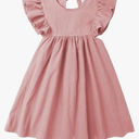 Toddler Baby Girl Dress Summer Cotton Linen Ruffle Halter Sleeveless Kids Casual Beach Party Dresses 2-7 Years