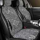 Wood Beaded Car Seat Cover Massaging Breathable Cooling Gray Real Wood Bead Cushion Universal Fit for Sedan, SUV & Truck. The Ergonomic Lumbar Support Can Relieve Painful from Long Trips