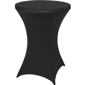 FestiCorp Spandex Black Table Cover, Cocktail Fitted Tablecloths, Round Highboy Stretch Table Covers Cloths for Party, Bar, Wedding, Birthday, Banquet, 30"-32" Diameter x 40"-43" Height