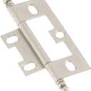 Hickory Hardware P8293-SN Self Mortise Collection Flush/Full Inset Hinges for Face Frame Cabinets - Free Swinging Self-Closing Hinge - Easy Installation - Satin Nickel Finish, Pack of 1 Pair