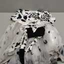 Halloween Dalmatians Dog Cosutme for Women, Tutu Skirt Knee High Sheer Socks for 101 Dalmatians Costume Cosplay (Small)