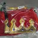 King Costume For Boys Red Royal Kings Cloak with Crown And Scepter Set Luxurious Velvet Cape with Faux Fur Trim, S (heights 3'7" to 4'7")