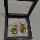 Trendy Gold Plated Knot Earrings for Women Chunky Statement Drop Dangle Earrings Lightweight Hypoallergenic Fashion Accessories Gold Jewelry Gifts for Womens