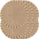 Round Burlap Placemats Set of 6 Jute Rustic Place Mats for Dining Tables Heat Resistant Natural Farmhouse Table Mats Decor for Thanksgiving (Brown)