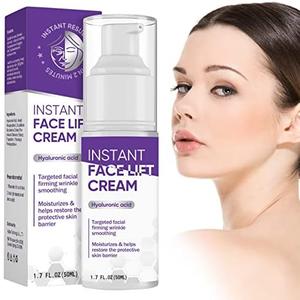 TDZLDM Instant Face Lift Cream, 2-Minute Temporary Lifting Treatment, Visibly Smooths Wrinkles & Firms Face, Neck & Décolleté, 50 ml, Purlpe, EXP: 2028-10-21