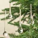 KI Store 12pcs Assorted Clear Glass Crystal Raindrops 6-Inch and 4-Inch Decorative Hanging Raindrop Crystals for Christmas Tree Chandelier Garland Window Decorations