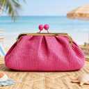 Straw Clutch Purse for Women, Classic Beach Clutch,Woven Summer Bag, Dumpling Wicker Handbag for Summer Daily & Vacation Use | summer