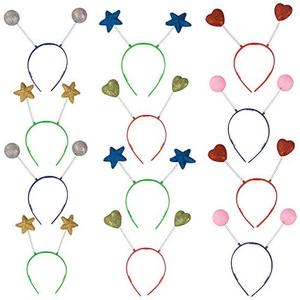 Funny Party Hats Head Boppers in Assorted Design- 12 Piece Party Accessories Blue Gold