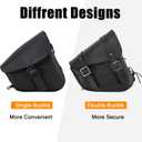 Motorcycle Saddle Bags Synthetic Leather Motorcycle Solo Swing Arm Bag For Softails Sportsters Choppers Waterproof Side Bags (Right Side, Black-Single Buckle, 11.5" x 10.25" x 3.9")