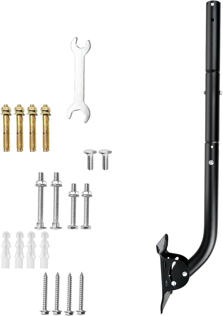 1-1/2" Universal Antenna Mount, 33" Long Heavy Duty Steel J Pole Adjustable Mounting Bracket, Mast Compatible with Ambient Weather WS-2902/ WS-2000, Starlink Gen 3, TV Antennas