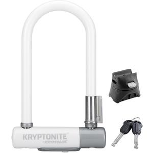Kryptonite Kryptolok Mini-7 Bike U-Lock, Heavy Duty Anti-Theft Bicycle U Lock, 12.7mm Shackle with Mounting Bracket and Keys, High Security Lock for Bicycles Scooters (White)