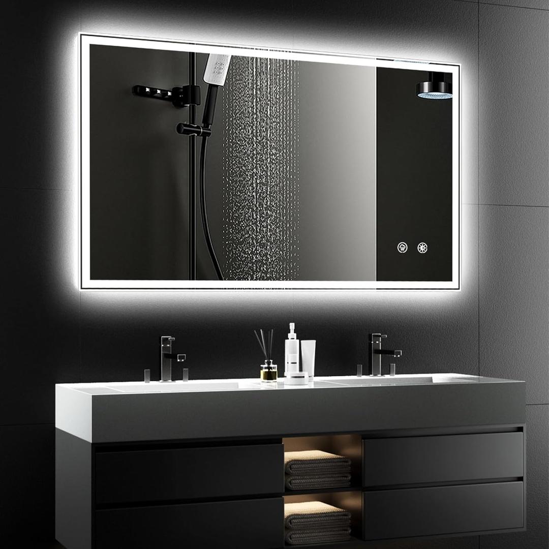 LED Bathroom Mirror,40X24 Vanity Mirror with Lights Bathroom, Anti-Fog, Dimmable, Backlit + Front Lit Light Bathroom Mirror, Wall-Mounted Vanity Mirror (4024)