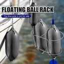 Stainless Steel Fender Rack, Double Holder for Floating Ball, Float Ball Frame Used for Yacht, Ship and Boat, Folding Fender Holder to Attach Standard 7/8"-1" Railing, Holding 2 Fenders